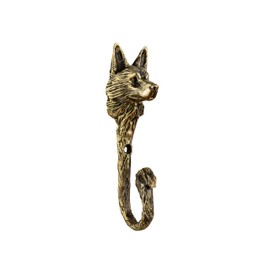 TUTURA LUTSS German Shepherd Wall Hook – Solid Brass Dog Breed Hook for Wall Mount – Decorative and Durable Hanger for Coats, Towels, Keys – Handmade Brass Pet Lover Home Decor