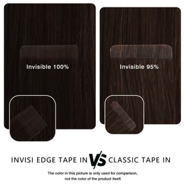 ABH AMAZINGBEAUTY HAIR Invisi Edge Tape in Hair Extensions Real Human Hair, Seamless Injected Hand-Tied Virgin Human Hair Pro Quality Tape ins 20PCS 50G/Pack, Chocolate Brown #4 22Inch