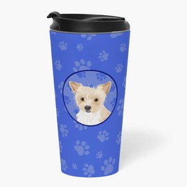 Caroline's Treasures WDK1226TBL215 Yorkie Parti Stainless Steel 16 oz Tumbler, Blue Insulated Tumbler with Lid, Cute Travel Cup for Coffee, Cocktails, Gift Men, Dad, Women, Mother