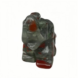 Afucats Natural Africa Bloodstone 1.5 Inches Elephant Indoor Decorative Stone,Pocket Crystals and Healing Stones Figurine Decor