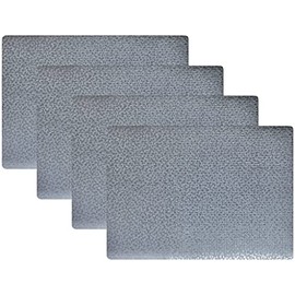 4 Pack Shimmer Placemat Set 13" x 18" Deluxe Vinyl Mosaic Decoration Non-Slip (Blue)