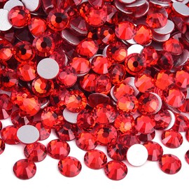 Blinginbox Flatback Rhinestones Bulk,14400pcs Crystal Round Loose Gemstones Glass Rhinestones for Crafts Makeup Nail Art Clothes Shoes DIY Decorations(SS20,4.6-4.8mm,Lt.siam)