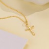 AMELINE 14K Gold Cross Necklaces for Women Gold Cross Chain