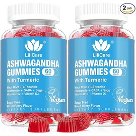 Ashwagandha Gummies 2000mg for Women Men - Sugar Free, Vegan - Organic Ashwagandha Root Supplements Gummy & Vitamin D3, 120 Count
