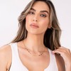 Barzel 18K Gold Plated Multi Stone Crystal Baguette Necklace for
