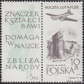 Prophila Collection Poland 1101Zf with Decorative Field (Complete Edition) Stamped 1959 Philatelists (Stamps for Collectors) Aircraft / Balloons / Zeppelins / Aviation