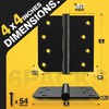 KOLET Ball Bearing Door Hinges, 4 x 4 Inches Black
