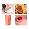 Travel Cutlery Set with Case, Portable Dark Wheat Straw Silverware