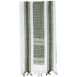 Mafoose Premium Shemagh Keffiyeh Head Neck Military Tactical Desert Scarf Wrap White/Green