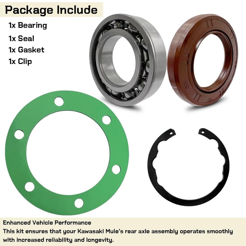 Rear Axle Bearing Seal Gasket Kit for Kawasaki Mule Series