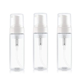 VASANA 3Pcs 100ML 3.4oz Clear Plastic Foaming Soap Dispenser Refillable Travel Hand Soap Foam Shampoo Bathroom Accessory
