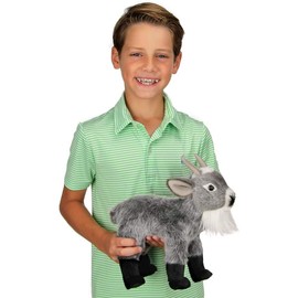 Bearington Garret Plush Gray Goat Stuffed Animal, 12 Inches