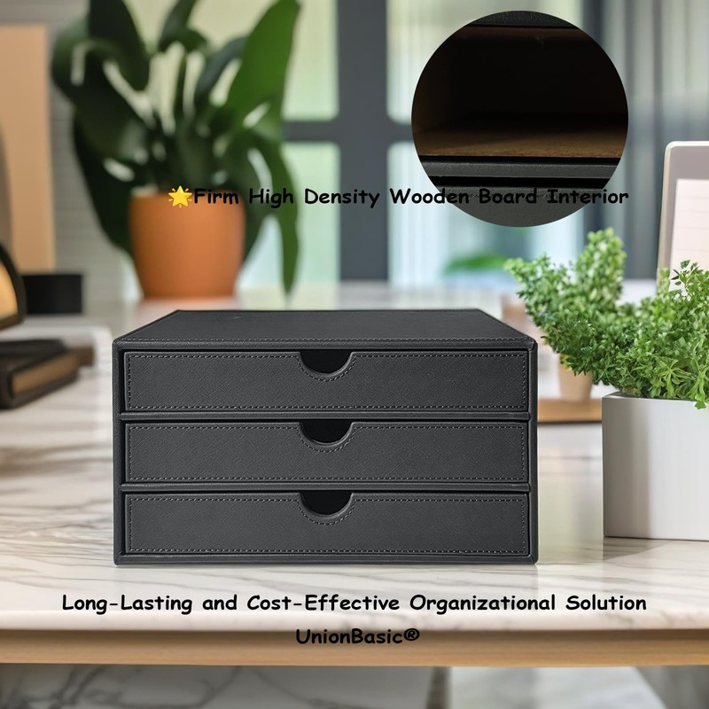 UnionBasic Document Organizer, 3-Drawer File Cabinet Document Storage Box, Office