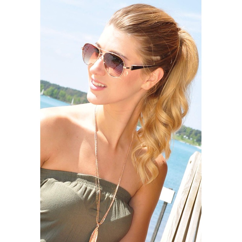 styleBREAKER Women's Sunglasses Black Gestell Silber-Schwarz / Glas Grau verlaufend