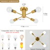 ASHUAQI Gold Ceiling Light, 4 Lights Sputnik Ceiling Light, Modern