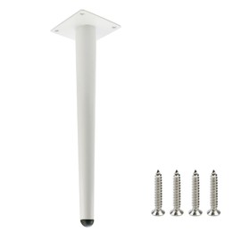 Geesatis 4 Pcs Coffee Table Furniture Legs Height 30cm/12inch Metal Round Tapered Sofa Legs Modern Feet, Heavy Duty Loading Capacity 1322lbs Metal Legs, White