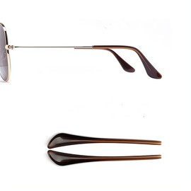BEHLINE Sunglass Temple Tips,Replacement Ear Sock Glasses End Tips/Eye Tips Retainer,Eyeglasses Piece Tube Sleeve Anti-slip for Aviator Sunglass Eye Glasses Frames/Thin Metal Eyewear Frame(Brown)