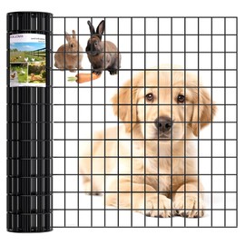 HMOLIKH Black Chicken Wire Fencing 16 Gauge, PVC Coated Welded Mesh Fence 2" x 3" Gap, for Vegetable Garden, Yard, Little Animal Protection, Baby Care, and Pet Enclosures DIY Projects 36" x 50 ft