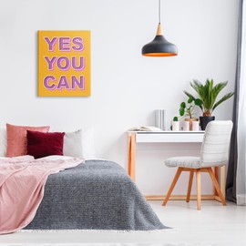 Stupell Industries Yes You Can Purple & Yellow Canvas Wall Art by Martina Pavlova