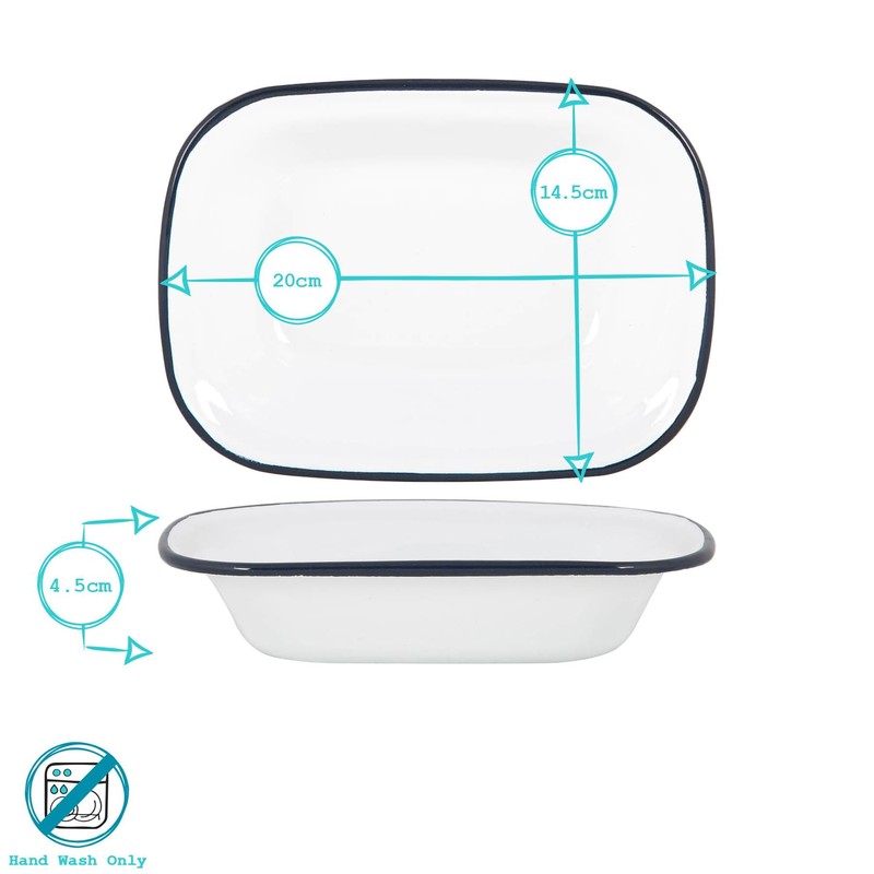 Argon Tableware White Enamel Pie Dishes - Metal Outdoor Camping