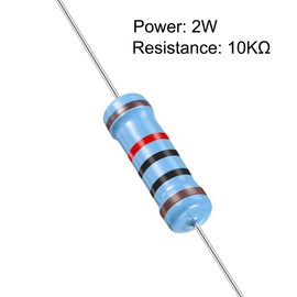 uxcell 30Pcs 10K Ohm Resistor, 2W 1% Tolerance Metal Film Resistors, Lead, 5 Bands for DIY Electronic Projects and Experiments