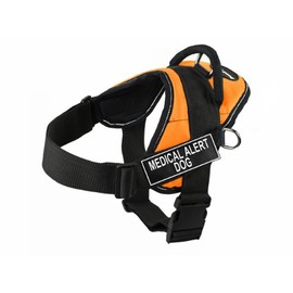 Dean & Tyler Fun "Medical Alert Dog" Medium Orange Harness with Reflective Trim