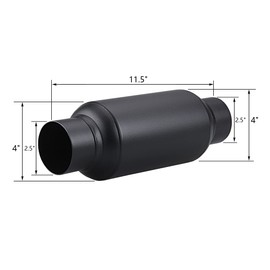 LCGP 2.5'' Inlet & 2.5" Outlet, Universal Resonator, 11.5'' Overall Length Stainless Steel Muffler/Weld On