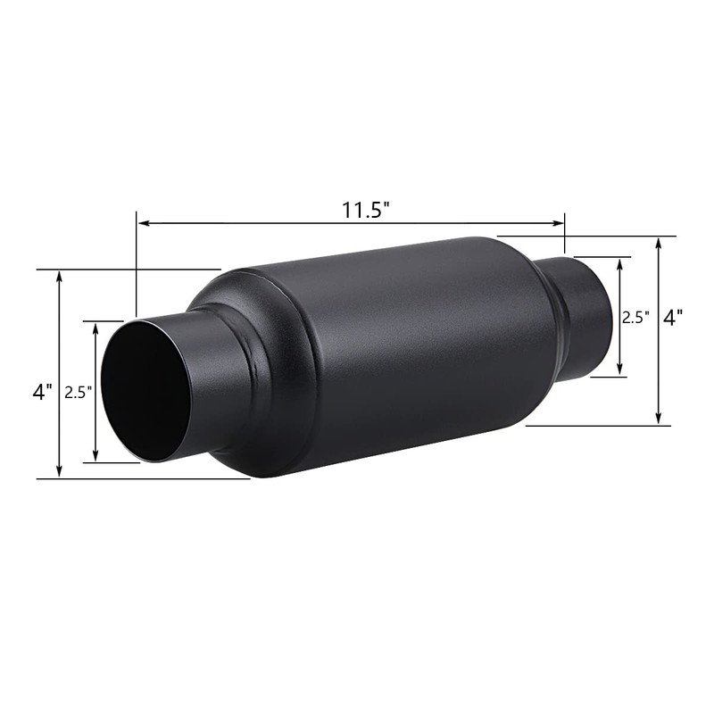 LCGP 2.5'' Inlet & 2.5" Outlet, Universal Resonator, 11.5'' Overall
