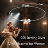 YAFEINI Violin Gifts for Women 925 Sterling Silver Violin and
