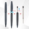 Wikult 3PCS Matte Black Ballpoint Pens with Extra Refills Set,