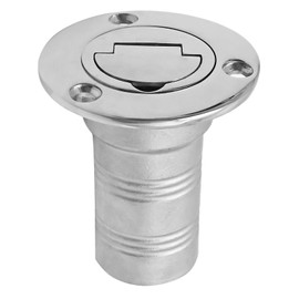 Hoypeyfiy 38 mm Bootsdeck-Kraftstofffüller, Marine-Tankdeckel aus Edelstahl mit Schlüssellosem Verschluss, Wassereinspritzanschluss für Boote LKWs Wohnwagen Anhänger