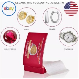 Connoisseurs Jewelers Jewelry Cleaning Cleaner Wipes One Container of 25 wipes