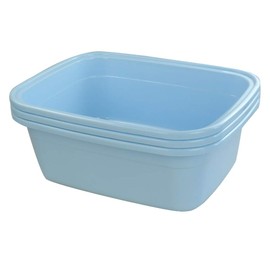 Eagrye 18 Quart Large Plastic Wash Basin, Commercial Tote Bus Box, 3-Pack