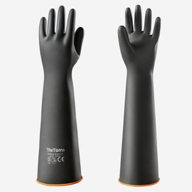 ThxToms Heavy Duty Latex Gloves,Long Rubber Gloves, Chemical Resistant Gloves,Puncture Resistant, Resist Acid,Oil,Alkali, Waterproof for Industrial Cleaning, Medical, Gardening,22", 1 Pair