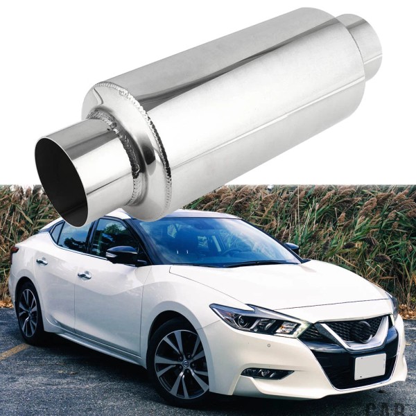 KEEPDSGN 3" Inlet /Outlet 12" Length Muffler Exhaust Resonator For