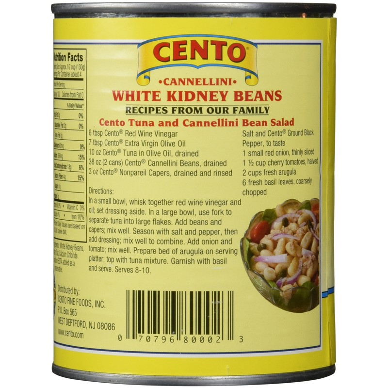 Cento White Kidney (Cannellini) Beans, 19 Ounce Cans (Pack of