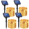 btfarm 4 Pack Solar String Lights Outdoor - Total 132FT