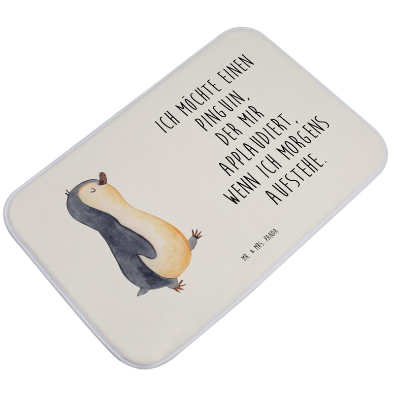 Mr. & Mrs. Panda Penguin Marching Bath Mat, Gift, Shower