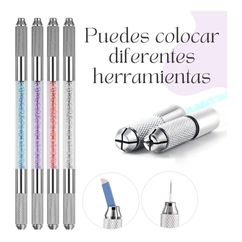 Pluma Inductor Manual Para Microblading Doble Punta Cejas F