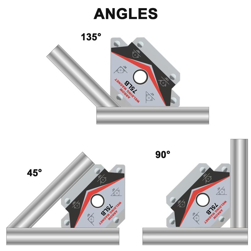 GUTIMORE Welding Magnets 25LB&55LB&75LB 6Pcs Welding Magnet Set, Magnetic Welding