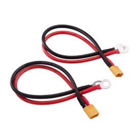 rflaueo 1pc XT60 to O Ring Terminal Cable XT60 Male to M8 O Ring Eyelet Terminal Plug Connector with 12inch 10awg Silicone Wire for RC Lipo Battery FPV Racing Drone(E144-1)
