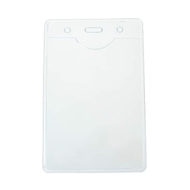 CKB LTD 100x Event A7 Clear Vertical Portrait ID Badge Card Plastic Pocket Pouch Holder - Double Sided Identity Waterproof Dustproof Office Pouches for Travel Businesses Schools Teachers 109 x 69mm