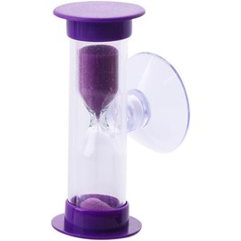 Toothbrush Timer for Kids, 2mins/3mins Sand Clock Timer Plastic Suction Cup Hourglass Sandglass Desktop Ornament Party Favors Timers(2 Minute,Purple)