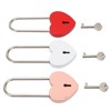 3pcs Heart Shaped Padlock with 3 Keys Rustproof Zinc Alloy