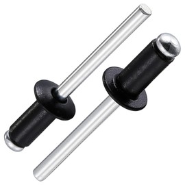 Wensilon (350Pcs) 1/8"x3/8" Black Aluminum blind pro Rivets,Aluminum Grip and Steel Mandrel