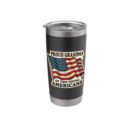 Proud Grandma Of Two Young Americans Grandmother Grandchild Stainless Steel Insulated Tumbler