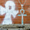 ONEFINITY Ankh Cross Necklace Sterling Silver Turquoise Egyptian Cross Pendant