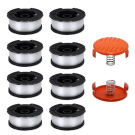 Lucky Seven AF-100 Spool Compatible with Black & Decker AF-100-3ZP 0.065" String Trimmer Line Replacement for GH900 GH600 String Trimmer (8 Spools + 2 Caps and Springs)