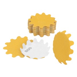 Keystone 2 Diameter Flex Edge Gold Hook and Loop Wavy Sanding Disc Single Grit, Hand Drill Mounted Sanding Pads and Manual Bowl Sanders 800 Grit - Pack of 25
