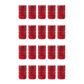 SENZEAL 20PCS Tire Valve Stem Caps Round Aluminum Car Tyre Valve Dust Caps Universal Valve Stem Covers Replacement for Bikes Cars Motorcycles Trucks SUVs (Red)